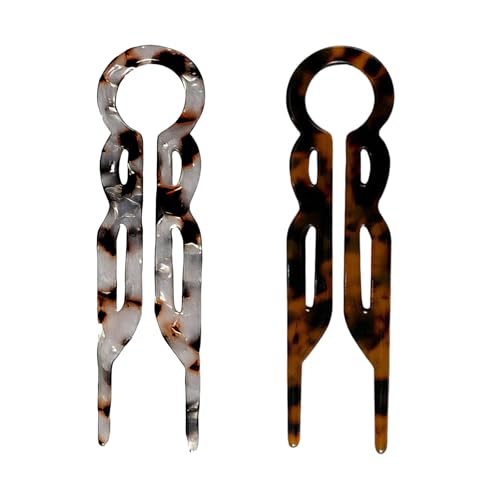 Prestige-Haarnadeln, elegante gedrehte Haarnadeln, U-förmige Haarnadeln für dickes, dünnes Haar, französische Haarnadel für Frauen und Mädchen, Frisuren, tägliches Tragen, lässige Party, 2 Stück von Nzexlyva