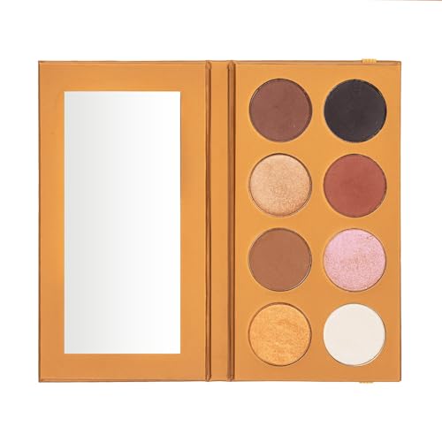 Aura by Helena Coelho Lidschattenpalette für Damen, hochpigmentiert und langanhaltend, 8 Farben, 3 Texturen: matt, glänzend und super glänzend, 4 g von O BOTICARIO