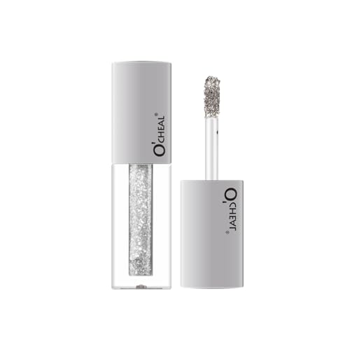 O'CHEAL Glänzender flüssiger Metallic-Lidschatten, schnell trocknender, langanhaltender, pigmentierter Deckkraftgriff mit einem Wisch, farbiger Stick-Eyeliner 4ml 04# von O'CHEAL