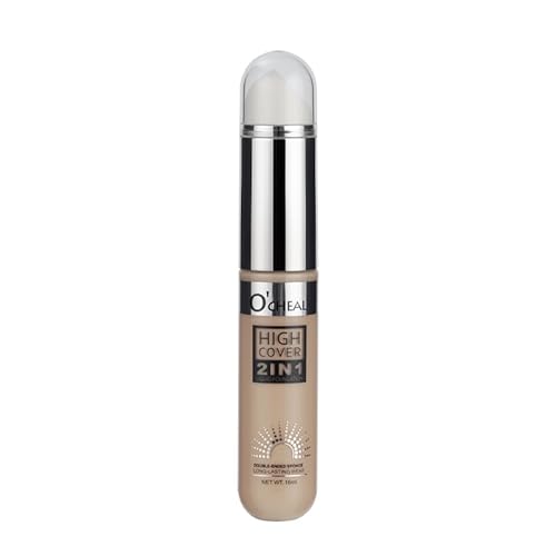 O'CHEAL Hoch Deckel Doppelseitig Schwamm Flüssigkeit Fundament Höhenlinie Stock Wasserdicht Langlebig Leicht Aufhellen Stock Concealer Schönheit Schminke 15ml 03#Helle Haut von O'CHEAL