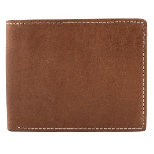 O'Hare Bags Geldbörse aus echtem Leder für Herren, RFID-Blockierung, Rindsleder, pflanzlich gegerbt, schlank, extra Kapazität, extra starke Nähte,, Vintage Brown, 3.5" x 4.3", Herausnehmbarer von O'Hare Bags