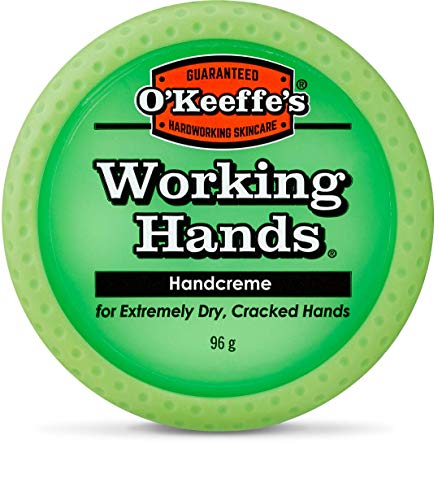 O'Keeffe's Working Hands, 96g Tiegel - Handcreme für extrem trockene, rissige Hände | Erhöht sofort den Feuchtigkeitsgehalt, bildet eine Schutzschicht und verhindert Feuchtigkeitsverlust von O'Keeffe's
