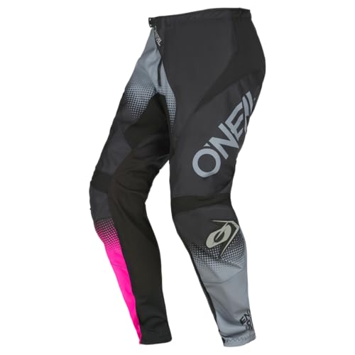 O'NEAL | Frauen Motocross-Hose | Enduro MX | Maximale Bewegungsfreiheit, Leichtes, Atmungsaktives und langlebiges Design | Women's Pants Element Racewear V.22 | Damen | Schwarz Grau Pink | Größe 30 von O'NEAL