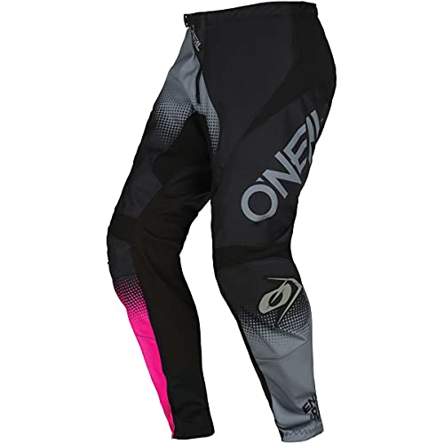 O'NEAL | Frauen Motocross-Hose | Enduro MX | Maximale Bewegungsfreiheit, Leichtes, Atmungsaktives und langlebiges Design | Women's Pants Element Racewear V.22 | Damen | Schwarz Grau Pink | Größe 32 von O'NEAL