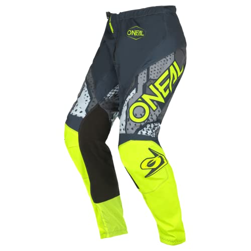 O'NEAL | Kinder | Motocross-Hose | Enduro MX | Maximale Bewegungsfreiheit, Leichtes, Atmungsaktives und langlebiges Design | Youth Pants Element Camo V.22 | Grau Neon-Gelb | Größe 18 von O'NEAL