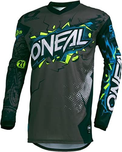 O'NEAL Unisex Kinder Mountainbike Jersey Langarm-Shirt, Grau, S von O'NEAL