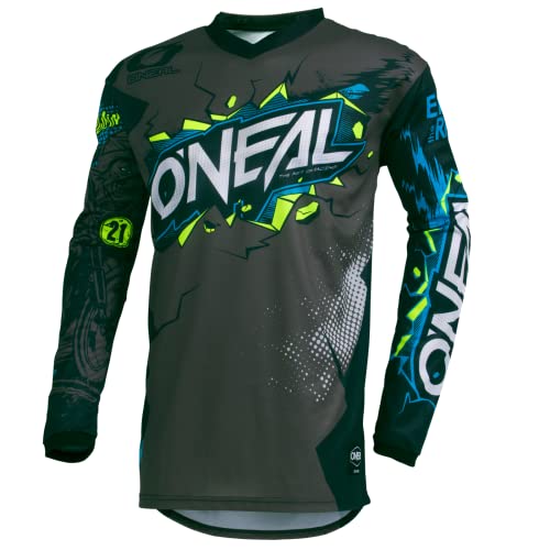 O'NEAL Unisex Kinder Mountainbike Jersey Langarm-Shirt, Grau, S von O'NEAL