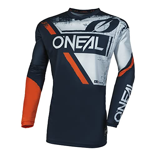 O'NEAL | Motocross-Jersey | MX Enduro | Gepolsterter Ellbogenschutz, V-Ausschnitt, atmungsaktiv | Element Jersey Shocker V.23 | Erwachsene | Blau Orange | Größe M von O'NEAL