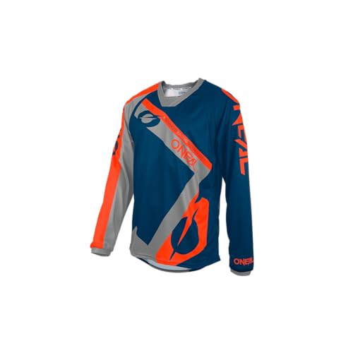 O'NEAL | Motocross-Shirt Langarm | MX MTB Mountainbike | Leichte Materialien, Atmungsaktives Material, Bequeme & lockere Passform | Element FR Jersey Hybrid | Erwachsene | Blau Orange | Größe M von O'NEAL