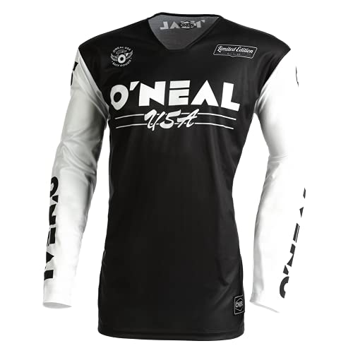 O'NEAL | Motocross-Shirt Langarm | MX MTB Mountainbike | Leichtes Material, ergonomischer Slim Fit Schnitt für perfekte Passform | Mayhem Jersey Bullet V.22 | Erwachsene | Schwarz Weiß | Größe M von O'NEAL