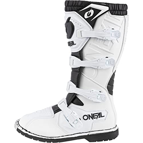 O'NEAL | Motocross-Stiefel | Enduro Motorrad | Komfort durch Air-Mesh-Innenleben, verstellbare Verschlussschnallen, hochwertiges Synthetik-Material | Boots Rider Pro | Erwachsene | Weiß | Größe 40 von O'NEAL