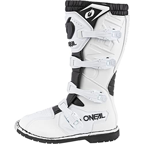 O'NEAL | Motocross-Stiefel | Enduro Motorrad | Komfort durch Air-Mesh-Innenleben, verstellbare Verschlussschnallen, hochwertiges Synthetik-Material | Boots Rider Pro | Erwachsene | Weiß | Größe 46 von O'NEAL