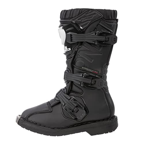 O'NEAL | Motocross-Stiefel | Kinder | Enduro Motorrad | Komfort durch Air-Mesh-Innenleben, vier Verschlussschnallen, hochwertiges Synthetik-Material | Boots Rider Pro Youth | Schwarz | Größe 13/32 von O'NEAL