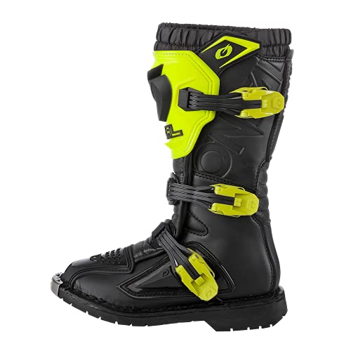 O'NEAL | Motocross-Stiefel | Kinder | Enduro Motorrad | Komfortables Air-Mesh, vier Verschlussschnallen, hochwertiges Synthetik-Material | Boots Rider Pro Youth | Schwarz Neon-Gelb | Größe 1/33 von O'NEAL