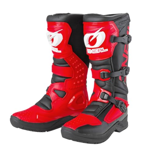 O'NEAL | Motocross-Stiefel | Motorrad Enduro | Innerer Knöchel-, Fuß, und Schaltzonenschutz, Perforiertes Innenfutter, hochwertiger Mikrofaser | Boots RSX | Erwachsene | Rot | Größe 43 von O'NEAL