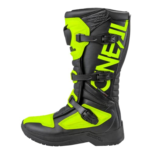 O'NEAL | Motocross-Stiefel | Motorrad Enduro | Innerer Knöchel-, Fuß, und Schaltzonenschutz, Perforiertes Innenfutter, hochwertiger Mikrofaser | Boots RSX | Erwachsene | Schwarz Neon-Gelb | Größe 44 von O'NEAL