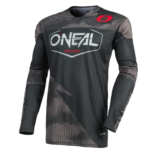 O'NEAL | Motocross-Trikot | Enduro Motorrad | Schnell trocknendes Performance-Material, kragenloses Design, Athletische Passform | Jersey Mayhem Covert | Erwachsene | Charcoal Grau | Größe S von O'NEAL