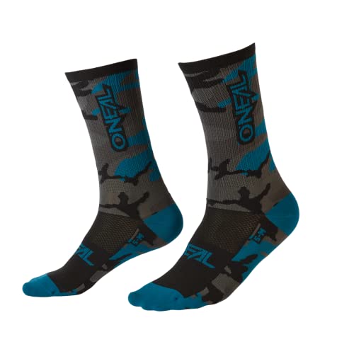 O'NEAL | Mountainbike Fahrrad Socken | Downhill Freeride | Schweißabsorbierend, gute Passform, hochwertige Materialien | MTB Performance Sock Camo V.22 | Unisex | Grau Blau Schwarz | 39-42 von O'NEAL