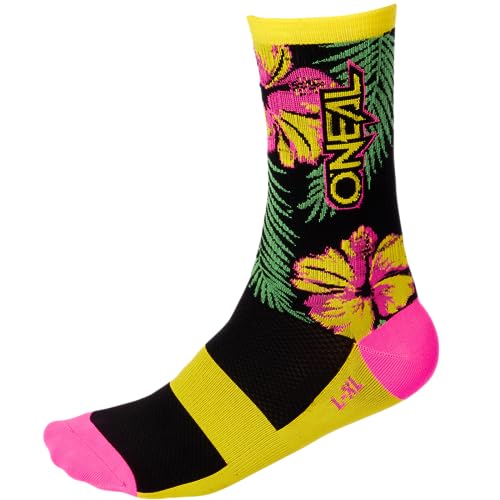 O'NEAL | Mountainbike Fahrrad Socken | Downhill Freeride | Schweißabsorbierend, gute Passform, hochwertige Materialien | MTB Performance Sock Island V.24 | Unisex | Pink Grün Gelb | 43-46 von O'NEAL