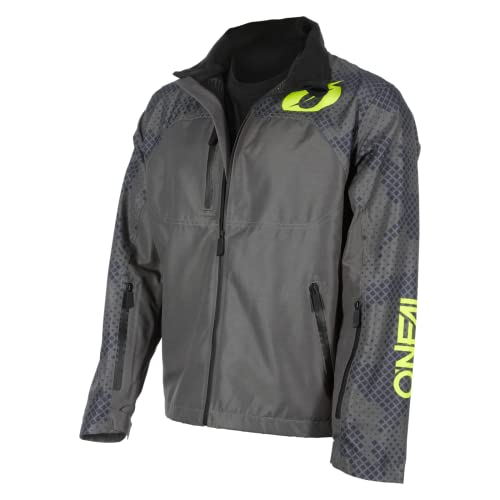 O'NEAL | Mountainbike-Jacke | MTB Mountainbike DH Downhill FR Freeride | Wasserdicht, Unterarmbelüftung, Soft-Touch-Material | Shore Rain V.22 Jacket | Erwachsene | Grau Neon-Gelb | Größe M von O'NEAL