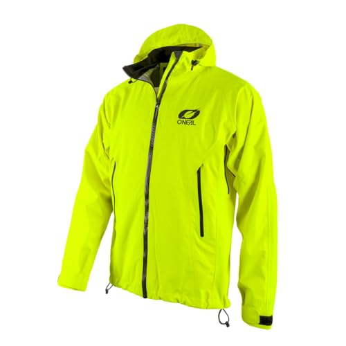 O'NEAL | Mountainbike-Jacke | MTB Mountainbike DH Downhill FR Freeride | Wasserdicht, Unterarmbelüftung, Soft-Touch-Material | Tsunami Rain Jacket | Erwachsene | Neon-Gelb | Größe L von O'NEAL