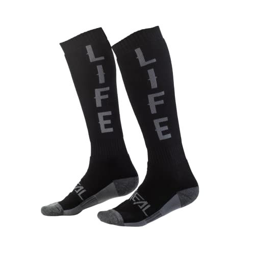 O'NEAL | Mountainbike Motocross Socken | MTB Downhill Freeride | Schweißabsorbierend, Verstärkter Fersen & Sohlenbereich | Pro MX Ride Life | Unisex | Erwachsene | Schwarz Grau | One Size von O'NEAL