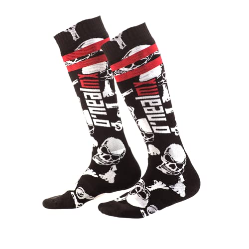 O'NEAL | Mountainbike Motocross Socken | MTB Downhill Freeride | Schweißabsorbierend, Verstärkter Fersen & Sohlenbereich | Pro MX Sock Crossbone | Unisex | Erwachsene | Schwarz Weiß | One Size von O'NEAL