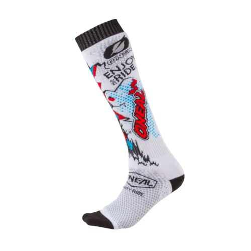 O'NEAL | Mountainbike Motocross Socken | MTB Downhill Freeride | Schweißabsorbierend, Verstärkter Fersen & Sohlenbereich | Pro MX Villain | Unisex | Erwachsene | Weiß | One Size von O'NEAL