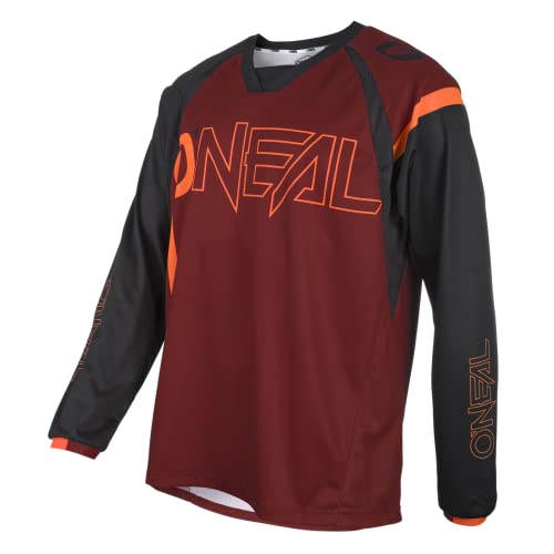 O'NEAL | Mountainbike-Trikot | MTB Mountainbike DH Downhill FR Freeride | Atmungsaktives Material, maximale Bewegungsfreiheit | Element FR Jersey Hybrid | Erwachsene | Rot Orange | Größe S von O'NEAL