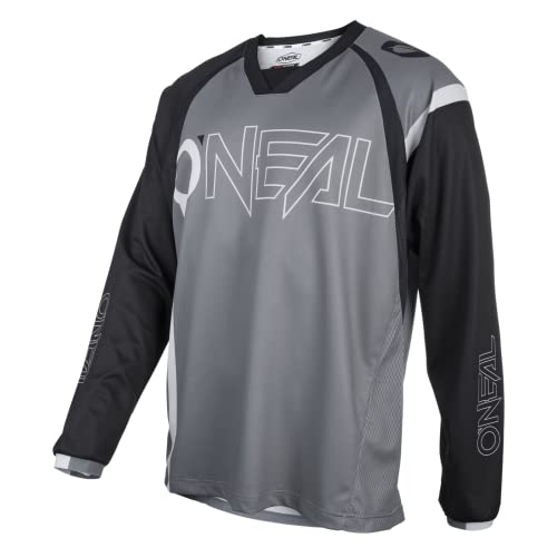 O'NEAL | Mountainbike-Trikot | MTB Mountainbike DH Downhill FR Freeride | Atmungsaktives Material, maximale Bewegungsfreiheit | Element FR Jersey Hybrid | Erwachsene | Schwarz Grau | Größe S von O'NEAL