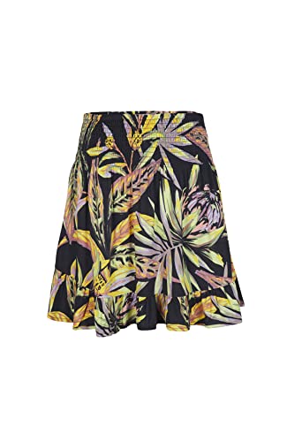 O'NEILL Damen Lilia Smocked Skirt Rock, 39033 Black Tropical Flower, S-M von O'NEILL