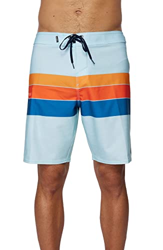 O'NEILL Hyperfreak Herren Badehose, wasserabweisend, Stretch, 48,3 cm Außennaht, Hellblau/Heist Line, 29) von O'NEILL