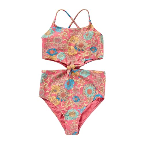 Girls Belize Floral Knot Front One P Swim Complete, Coral, 8 von O'Neill