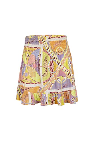 O'NEILL Damen Lilia Smocked Skirt Rock, 32013 Yellow Scarf Print, Small-Medium von O'Neill