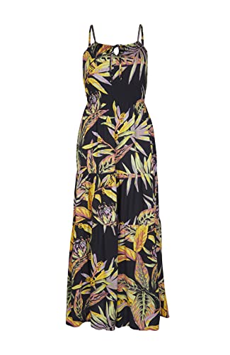 O'NEILL Damen Quorra Maxi Dress Lässiges Kleid, 39033 Black Tropical Flower, L-XL von O'Neill