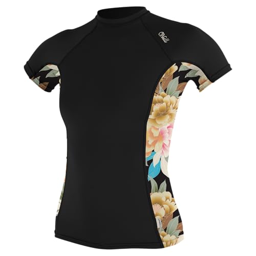 O'NEILL Damen Women's Side Print Short Sleeve Rash-Guard-Shirt, Schwarz/Mikah Floral, Medium O'NEILL Damen Women's Side Print Short Sleeve Rash-Guard-Shirt, Schwarz/Mikah Floral, Medium von O'NEILL