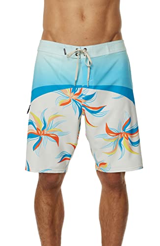 O'NEILL Herren Boardshorts mit tropischem Druck, wasserabweisend, mit schnell trocknendem Stretch-Stoff und Taschen, 50,8 cm, Creme 1 | Hyperfreak, 5 von O'Neill