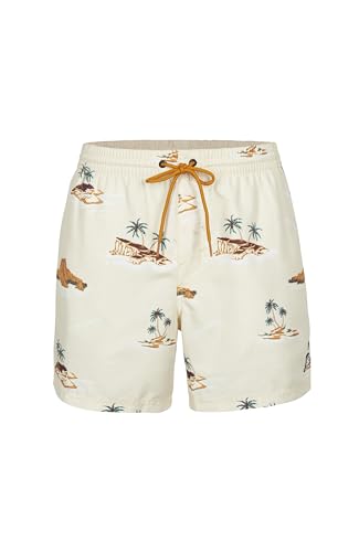 O'NEILL Herren Cali Print 15" Swim Shorts Badehose, 37515 Beige Lost Island, M/L von O'Neill