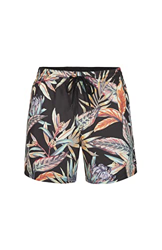 O'NEILL Herren Cali Print 15" Swim Shorts Badeshorts, 39033 Schwarze Tropische Blume, L/XL von O'Neill