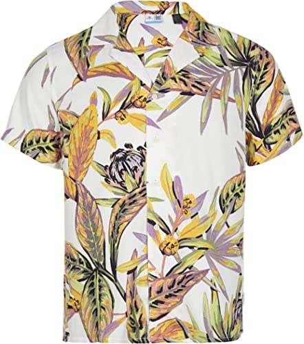 O'Neill Herren Bedrucktes Hemd, 31022 Weiße Tropische Blume, XL/2XL von O'Neill