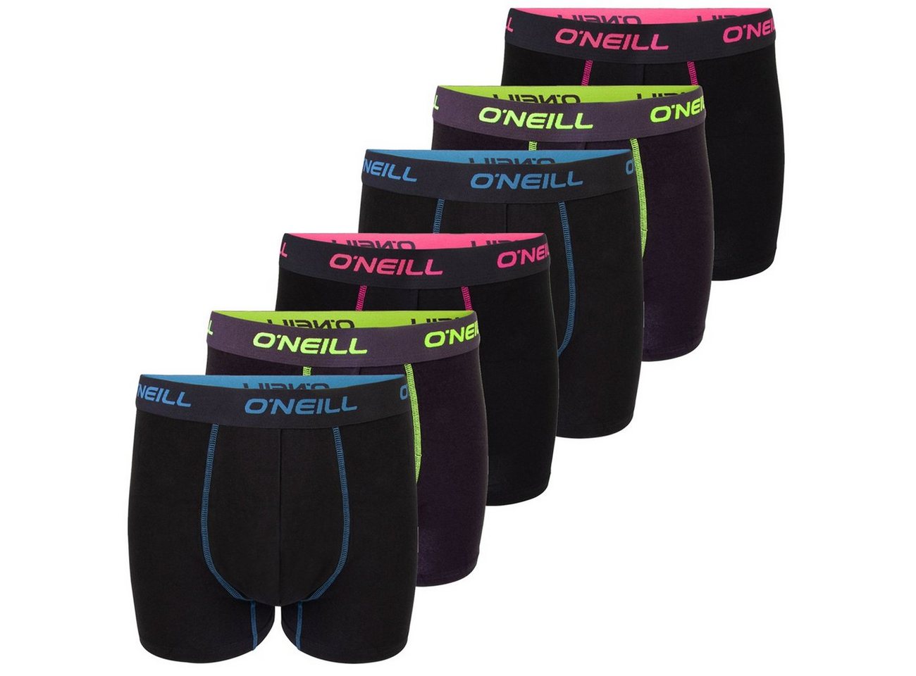 O'Neill Boxershorts Herren Retroshorts Männer Unterwäsche (Vorteilspack, 6-St) Basic Boxer mit Stretch von O'Neill