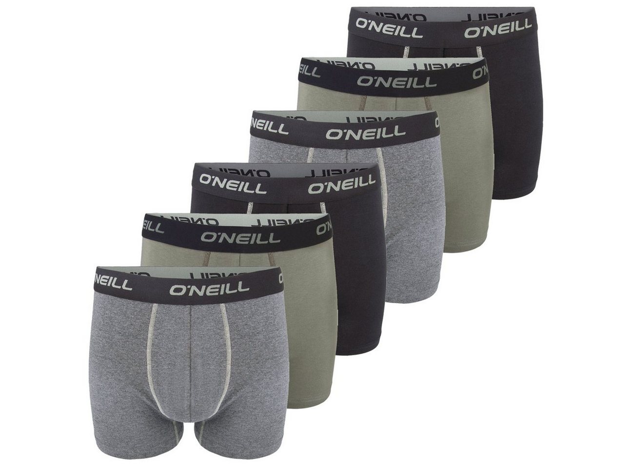 O'Neill Boxershorts Herren Retroshorts Männer Unterwäsche (Vorteilspack, 6-St) Basic Boxer mit Stretch von O'Neill