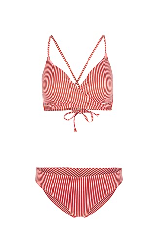 O'Neill Damen BAAY MAOI Bikini, 33026 Red Simple Stripe, Regular von O'Neill