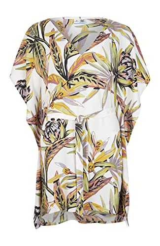 O'Neill Damen Hana Beach Cover Up Lässiges Kleid, 31022 White Tropical Flower, M/L von O'Neill