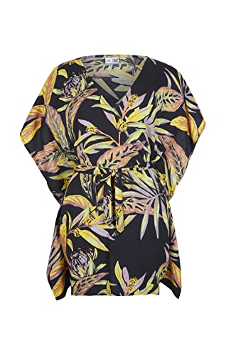 O'Neill Damen Hana Beach Cover Up Lässiges Kleid, 39033 Black Tropical Flower, L-XL von O'Neill