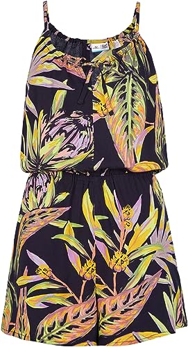 O'NEILL Damen Leina Playsuit, 39033 Black Tropical Flower, L-XL von O'Neill