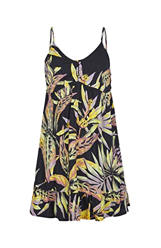 O'NEILL Damen Malu Beach Dress Lässiges Kleid, 39033 Black Tropical Flower, S-M von O'Neill