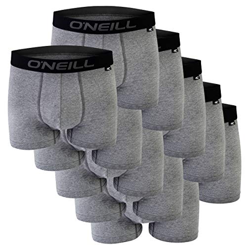 O'Neill Herren 10er Set Basic Boxershort Unterwäsche Unterhose Logo Baumwolle Sport Uni Einfarbig Schwarz Grau Blau Männer S M L XL XXL, Größe:XXL, Farbe:Anthracite (6868P) von O'Neill