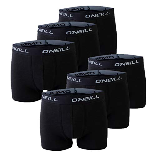 O'Neill Herren 6er Set Basic Boxershort Unterwäsche Unterhose Logo Baumwolle Sport Männer Grau Blau Schwarz S M L XL XXL, 6X Black (6969p), S von O'Neill
