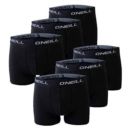 O'Neill Herren 6er Set Basic Boxershort Unterwäsche Unterhose Logo Baumwolle Sport Männer Grau Blau Schwarz S M L XL XXL, 6X Black (6969p), XL von O'Neill